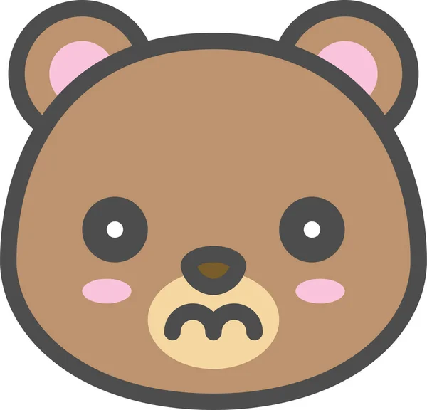 Avatar Bear Cute Icon Filled Outline Style — Stockvector