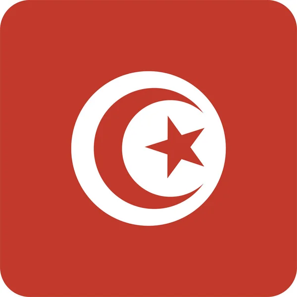 Flag Tunisia Flat Icon Flat Style — Stock Vector