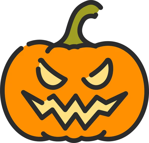 Miedo Halloween Horror Icono Estilo Contorno Lleno — Vector de stock