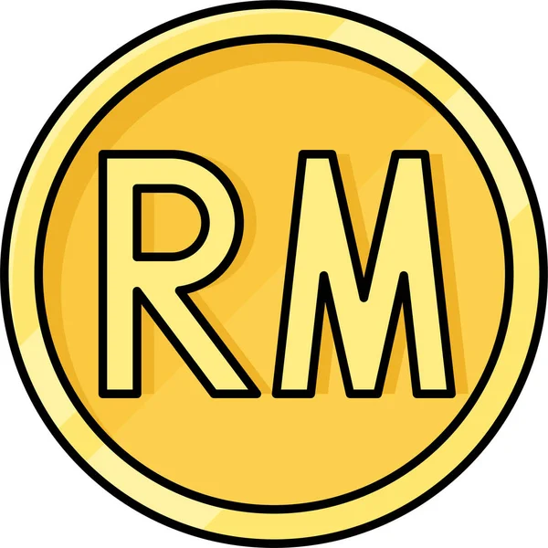 Κέρμα Νόμισμα Malaysia Ringgit Εικονίδιο — Διανυσματικό Αρχείο