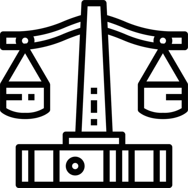 Equilibrio Juez Justicia Icono Estilo Esquema — Vector de stock