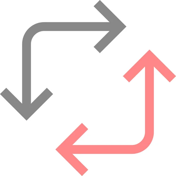 箭头变换方向图标 轮廓样式 — 图库矢量图片