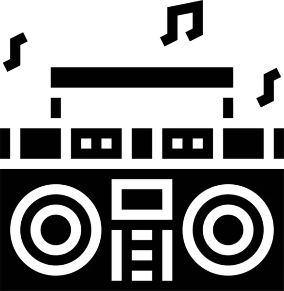 Boombox Mezcla Icono Música Estilo Sólido — Archivo Imágenes Vectoriales