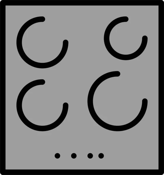 Иконка Индукции Варочной Плиты Стиле Заполненного Контура — стоковый вектор