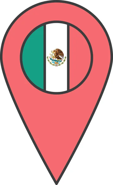 Land Vlag Mexicaans Pictogram Gevulde Outline Stijl — Stockvector