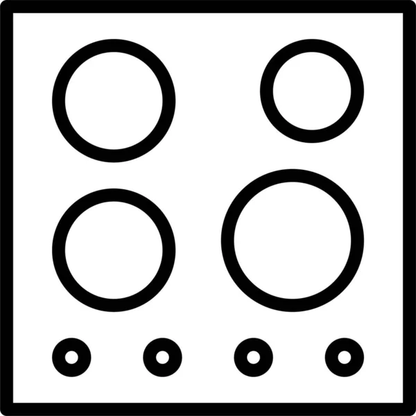 Иконка Газовой Плиты Стиле Наброска — стоковый вектор