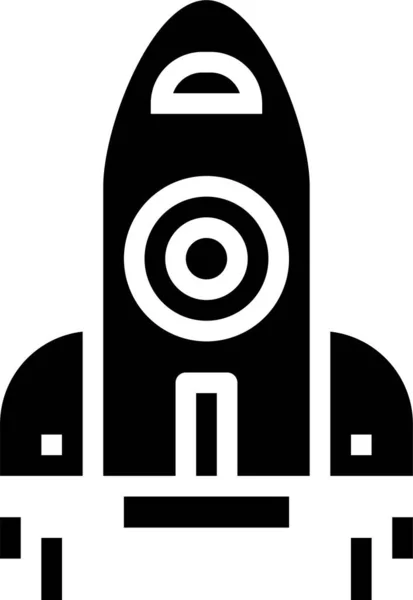 Cohete Nave Espacio Icono Estilo Sólido — Vector de stock