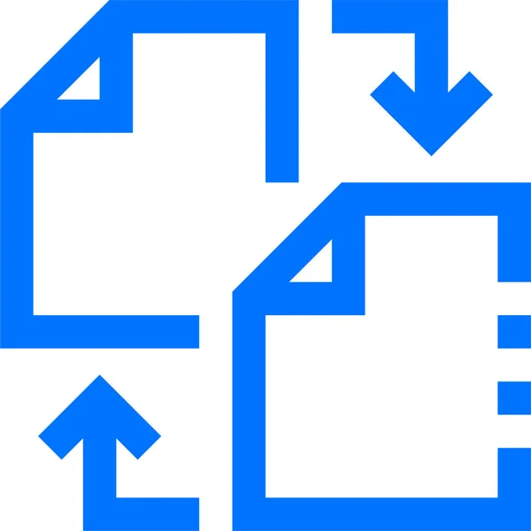 Icône Des Fichiers Documents Données Dans Style Contour — Image vectorielle