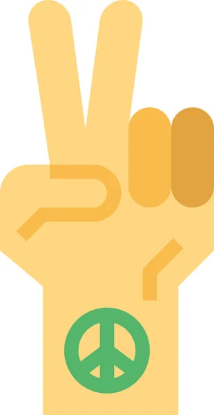 Geste Hand Peace Ikone Flachen Stil — Stockvektor
