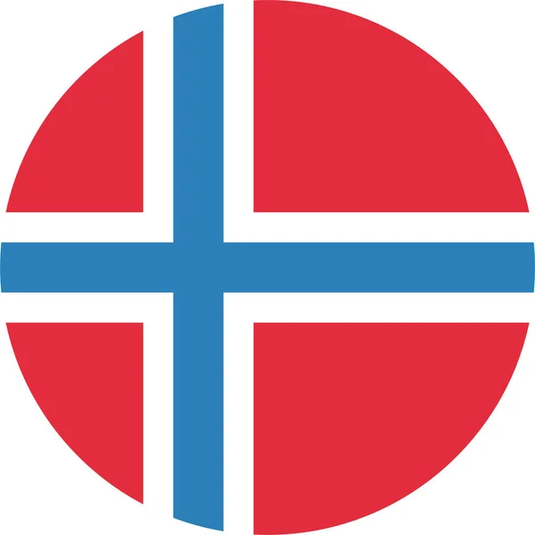 フラットスタイルの国旗ノルウェーアイコン — ストックベクタ