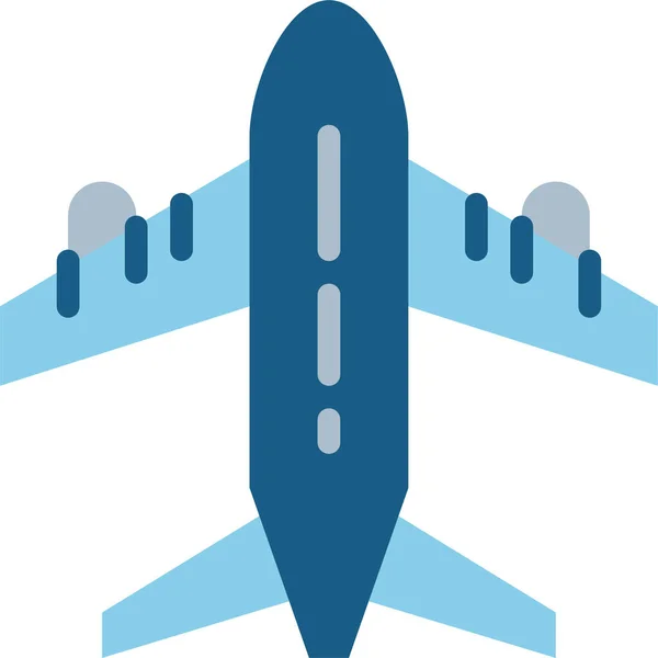 Flughafen Flugzeug Ikone Flachen Stil — Stockvektor