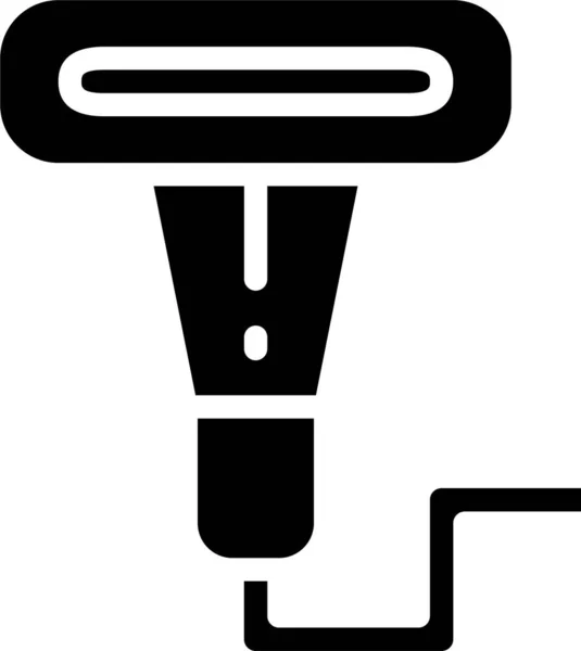 Barcode Elektronica Scanner Icoon Massieve Stijl — Stockvector