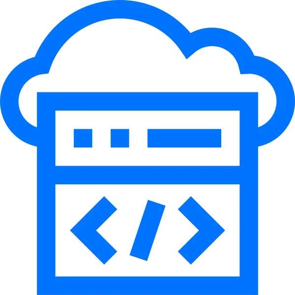 Api Browser Cloud Icon Outline Style — Vettoriale Stock