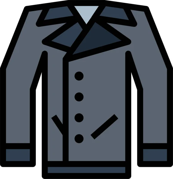 Icono Chaqueta Moda Motorista Estilo Contorno Lleno — Vector de stock