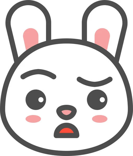 Animal Avatar Bunny Icon Filled Outline Style — Stockvector
