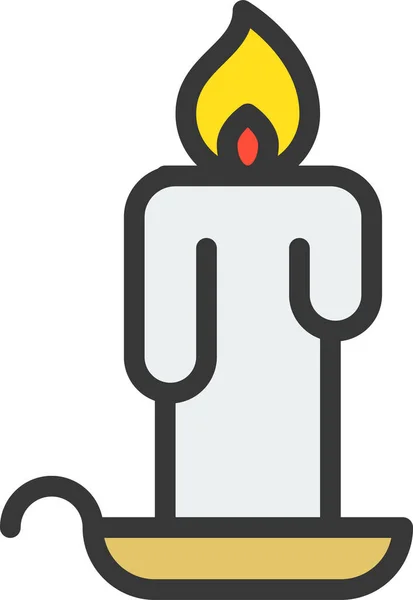 Икона Подсветки Рождественских Свечей Стиле Заполненного Контура — стоковый вектор