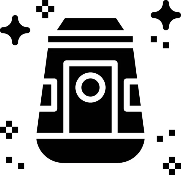 Икона Ракеты Галактики Капсулы Твердом Стиле — стоковый вектор