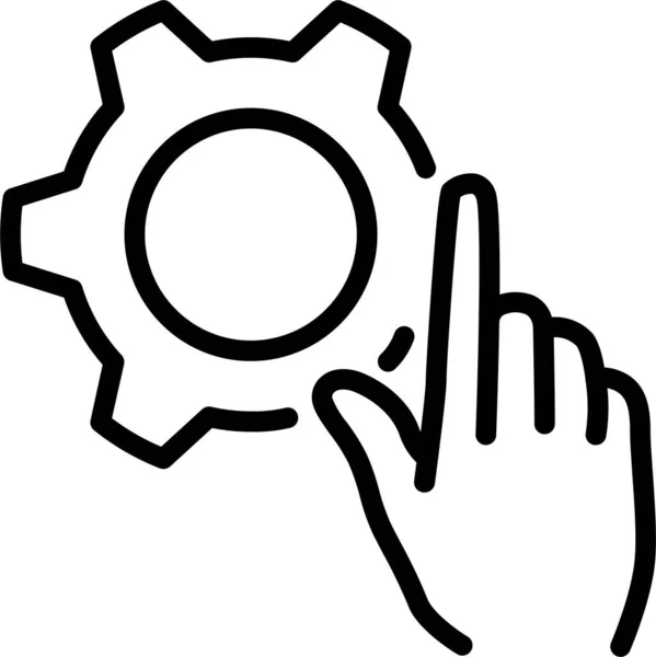 Custom Settings Customize Gear Icon Outline Style — Stock Vector