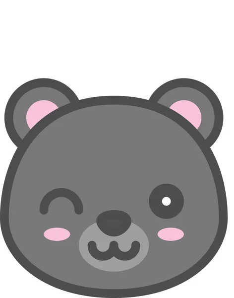 Avatar Bear Cute Icon Filled Outline Style — Stock Vector