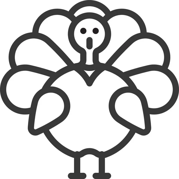 Animal Bird Thanksgiving Icon Outline Style — Vetor de Stock