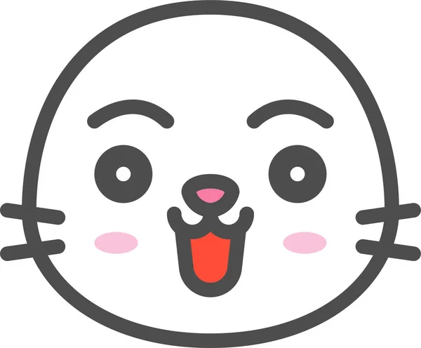 Animal Avatar Emoji Icono Estilo Contorno Lleno — Vector de stock