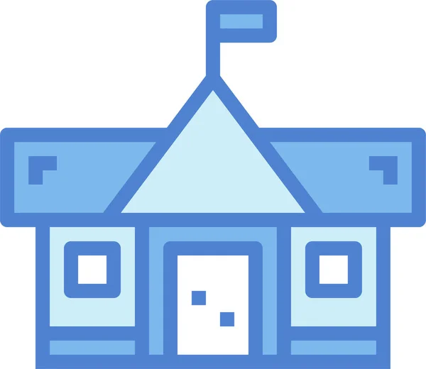 Buildings Education High Icon Filled Outline Style — Vetor de Stock