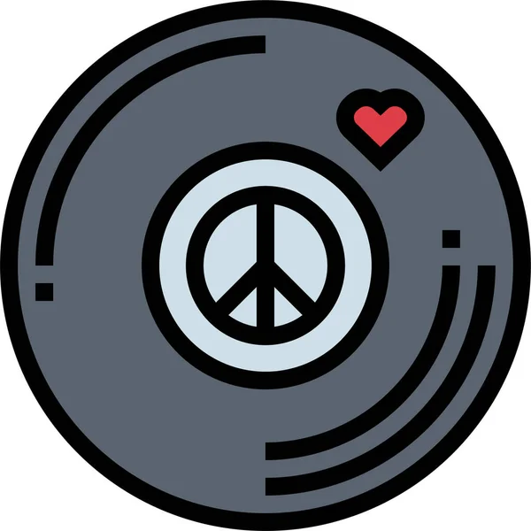 Doldurulmuş Ana Hatlarıyla Aşk Müziği Barış Simgesi — Stok Vektör
