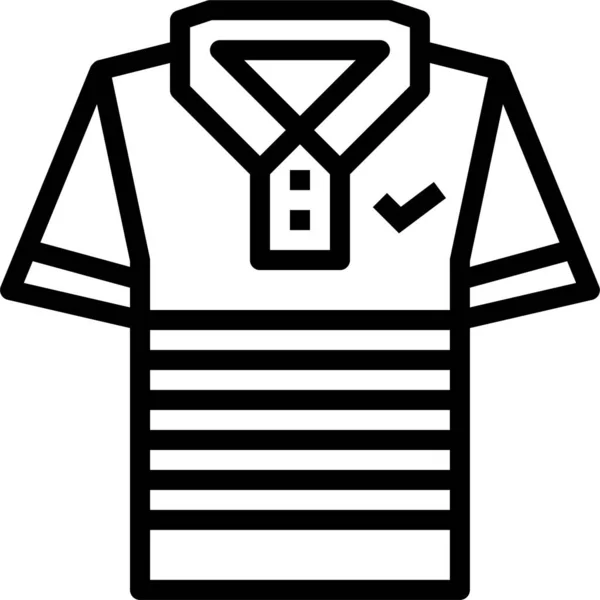 Clothing Fashion Polo Icon Outline Style — Stock Vector
