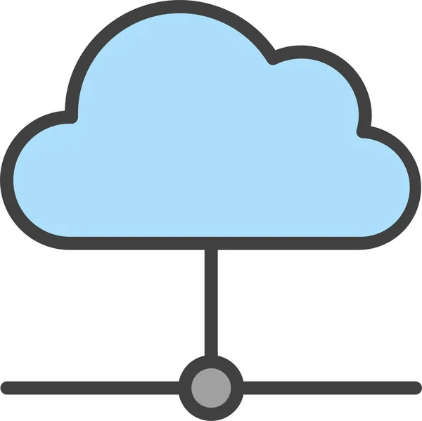 Icône Hébergement Base Données Cloud Dans Style Contour Rempli — Image vectorielle