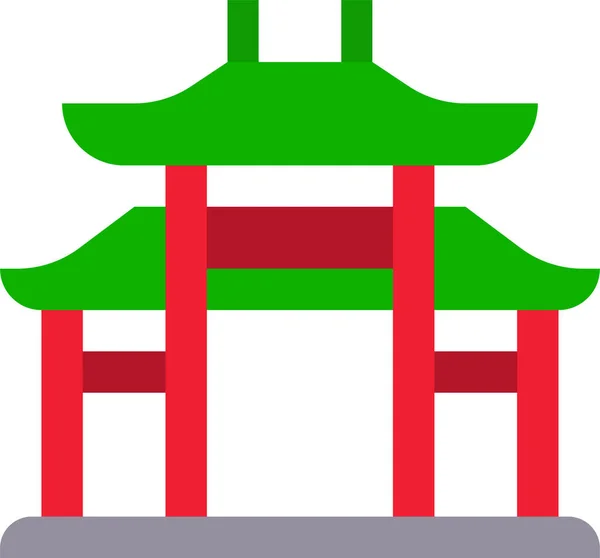 Икона Архитектуры Арки Китай Плоском Стиле — стоковый вектор