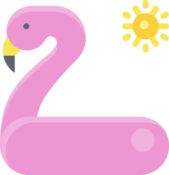 Pássaro Flamingo Ícone Verão Categoria Verão —  Vetores de Stock