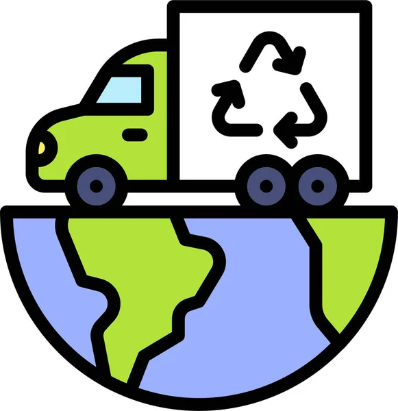 Ikona Ekologii Środowiska Ziemi Stylu Wypełnionym — Wektor stockowy