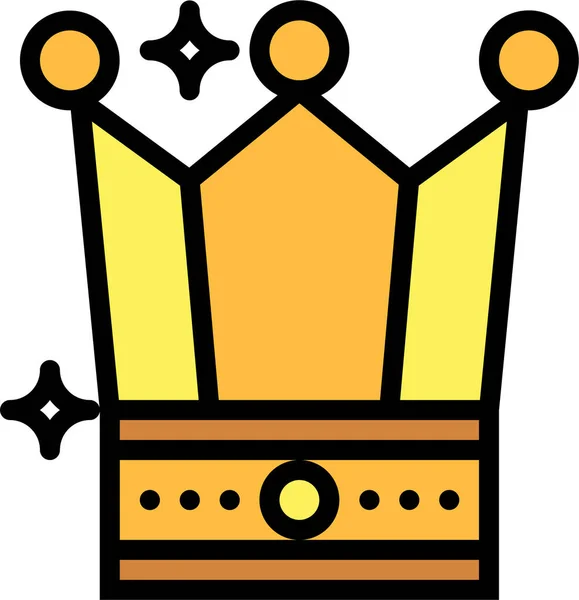 Crown Games Shape Icon Filled Outline Style — Vettoriale Stock