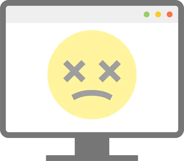 Error Page Malfunction Malware Icon Flat Style — Wektor stockowy