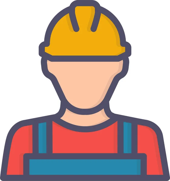 Ikona Pracy Budownictwie Awatarowym Stylu Wypełnionym — Wektor stockowy