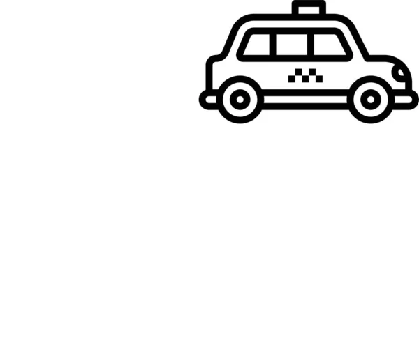 Vervoer Voertuig Taxi Pictogram Grote Lijnen Stijl — Stockvector