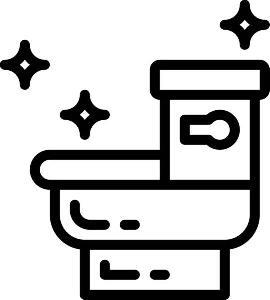 アウトラインスタイルのバスルームトイレアイコン — ストックベクタ