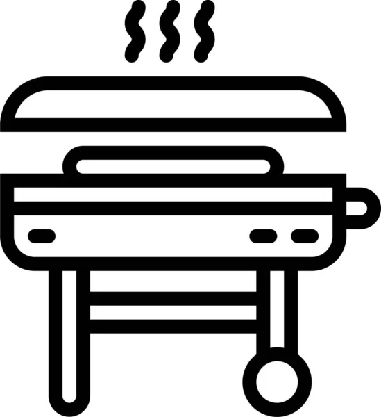 Barbecues Basket Grill Icon Outline Style — Stock Vector