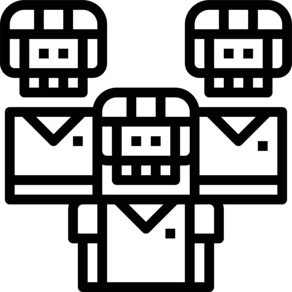 Group People Players Icon Outline Style —  Vetores de Stock