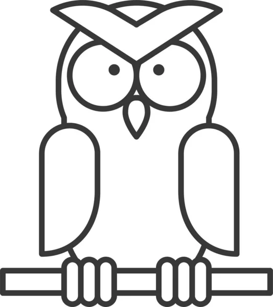 Значок Тварини Пташиної Сови Стилі Контур — стоковий вектор
