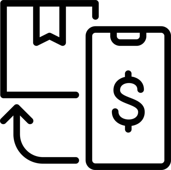Mobile Mobile Purchase Payment Icon Outline Style — Wektor stockowy