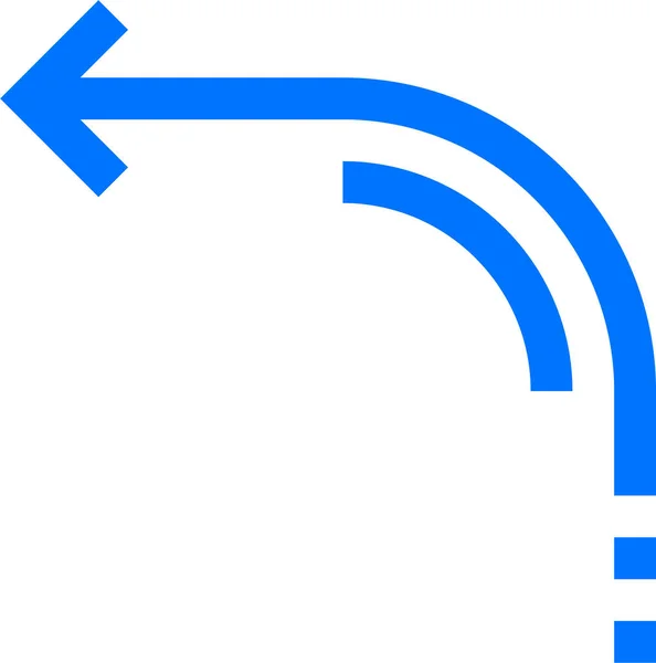 Pfeilkurvenrichtungssymbol Umrissstil — Stockvektor