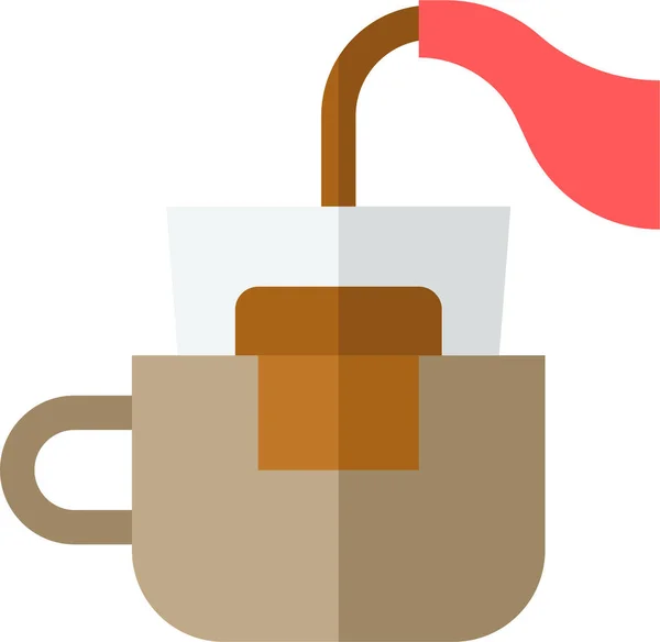 Coffee Coffee Drip Drinks Icon Flat Style — Stok Vektör