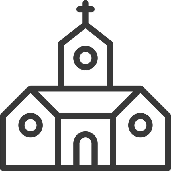 Architecture Church Love Icon Outline Style — Stockvector