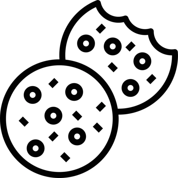 Panadería Galleta Postre Icono Estilo Esquema — Vector de stock