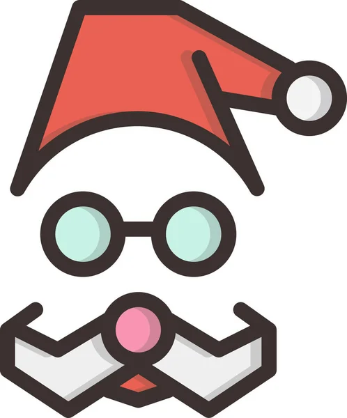 Mütze Christmas Claus Icon Full Outline Style — Stockvektor