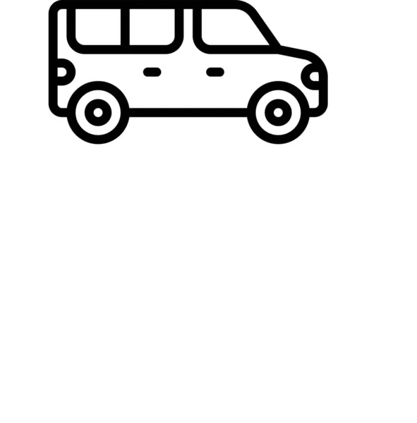 Vehículo Transporte Minivan Icono Estilo Esquema — Vector de stock