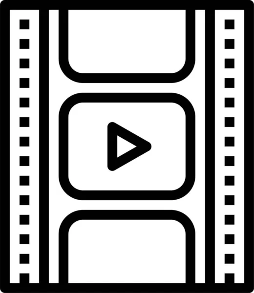 Film Divertissement Photogrammes Icône Dans Style Contour — Image vectorielle