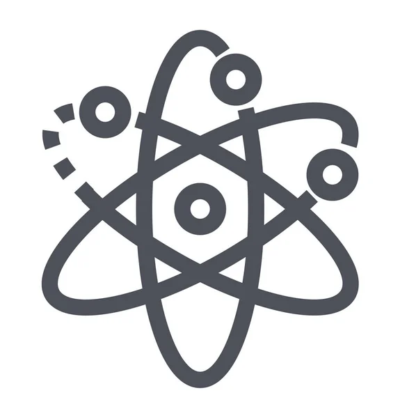 Значок Наукової Атомної Освіти Стилі Контурів — стоковий вектор