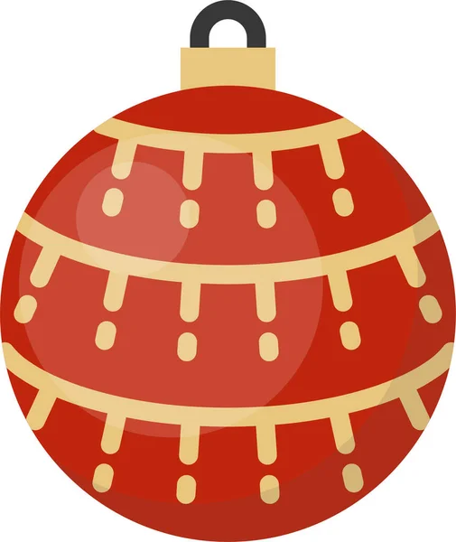 Bola Bauble Ícone Natal Estilo Plano — Vetor de Stock